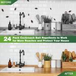 24 Pack Cockroach Gel Bait & Roach Killer Indoor for Home, Powerful Roach Repellent Bait Trap Infestation Solution, Easy to Use Cockroach Deterrent Indoor Outdoor for Kitchen Home RV Corner Pet Safe