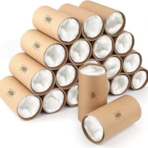 Tick Tubes 20 Pack Tubes ONLY NO Chemical - Buy Permethrin Seperate - Tick Control Device - Covers 1.5 Acres - Biodegradable and Environmentally Friendly