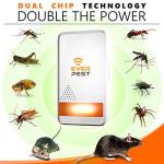 Ultrasonic Pest Control Repeller Plug in 2 Pack Repellent - Get Rid of Mosquito, Mice, Cockroach Spider Bed Bug Squirrel Fly Wasp Ant Mice Indoor, Outdoor, Patio Home Roach Infestation