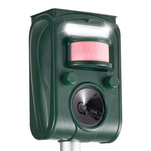 Upgraded Solar Ultrasonic Deer Repellent Devices Motion Detection, Waterproof Cat Repellent Outdoor, Squirrel Raccoon Rabbit Dog Repellent Deterrent with LED Flash Lights for Yard Farm Garden