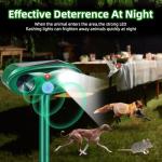 4 Pack 2025 Squirrel Fortress Pro Animal Repellent Ultrasonic Outdoor, Solar Repeller with Motion Sensor & Flash Light, Waterproof Dog Skunk Raccoon Rodent Rabbit Cat Deer Repellent for Yard Farm