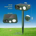 Upgraded Solar Ultrasonic Animal Repellent Outdoor, Deer Repellent Devices Motion Detection, Waterproof Cat Squirrel Skunk Raccoon Dog Bird Deterrent with Flash Lights for Yard Farm Garden Patio