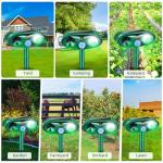 4 Pack 2025 Squirrel Fortress Pro Animal Repellent Ultrasonic Outdoor, Solar Repeller with Motion Sensor & Flash Light, Waterproof Dog Skunk Raccoon Rodent Rabbit Cat Deer Repellent for Yard Farm