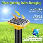Solar Mole Repellent, Ultrasonic Gopher Repeller Outdoor, Solar Powered Waterproof Snake Repellent Deterrent Gopher Vole Snake Pest and Other Animals from Lawn Garden Yard Home(4 Packs)