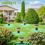 Solar Mole Repellent, Ultrasonic Gopher Repeller Outdoor, Solar Powered Waterproof Snake Repellent Deterrent Gopher Vole Snake Pest and Other Animals from Lawn Garden Yard Home(4 Packs)