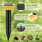 Solar Mole Repellent, Ultrasonic Gopher Repeller Outdoor, Solar Powered Waterproof Snake Repellent Deterrent Gopher Vole Snake Pest and Other Animals from Lawn Garden Yard Home(4 Packs)