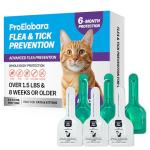 Flea and Tick Prevention for Cats & Kittens: Waterproof Topical Cat Flea and Tick Treatment – Fast-Acting & Long-Lasting At Home Flea Control for Cats Over 1.5 lbs and 8 Weeks or Older – 6 Dose Supply