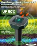 Snake & Mole & Rabbit & Skunk Repellent Solar Powered, Ultrasonic Deterrent, IP65 Waterproof, Gopher Groundhog Rodent Chipmunk Raccoon and Vole Repellent & Deterrent for Lawn & Garden, 4 Pack