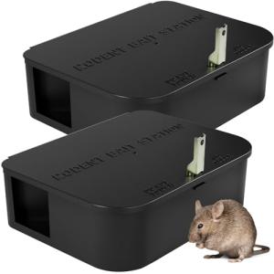 Rat Control Station Box - Safe & Reusable, 2 Pack