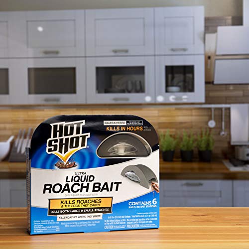 Hot Shot Liquid Roach Bait, 6-Count, Powerful Killer