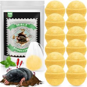 12 Pack Natural Mole Repellent for Yard