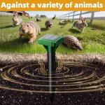 8 Packs Solar Mole Repellent for Lawns, Ultrasonic Gopher Deterrent Outdoor, IP65 Waterproof Groundhog Snake Repellent for Yard, Sonic Vole Deterrent Spikes, Effective for Lawns, Garden, Farm