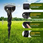Solar Mole Repellent Stakes, Snake Repellent for Yard, Ultrasonic & Vibrating Deterrent Spikes Waterproof, Effective Get Rid of Vole Groundhog Gopher Skunk Snake Rabbit Chipmunk for Lawn Yard Garden