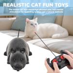 Remote Control Rat Mouse Cat Toy Realistic RC Fake Rat Mouse Toy Flocking Wireless Chasing Electronic Interactive Cat Toys Prank Joke Scary Trick Rats for Cats Dogs Pets Novelty Gift (Grey)