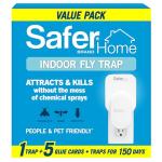 Safer Home Indoor Plug-in Fly Trap - SH502-1R5SR - Effective Fruit Fly Traps for Indoors, Gnat Traps for House Indoor, 400 Sq Ft Protection - Style: 1 Device + 5 Glue Cards