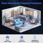 Fly Traps Indoor,Fruit Fly Trap for Indoors Mosquito Trap Indoor Insect Trap with Suction, Time Setting, Bug Light & 10 Pcs Sticky Glue Boards (Blue)