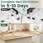 Large Roach Killer Gel Bait 2 Pack, Fast-Acting Indoor Cockroach Infestation Elimination, Long-Lasting Nest Destroyer with No-Mess Formula & Placement Stickers (20g Each, German Roach Targeted)