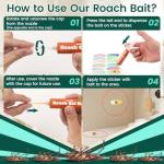 Large Roach Killer Gel Bait 2 Pack, Fast-Acting Indoor Cockroach Infestation Elimination, Long-Lasting Nest Destroyer with No-Mess Formula & Placement Stickers (20g Each, German Roach Targeted)