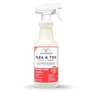 Wondercide - Flea, Tick & Mosquito Spray for Dogs, Cats, and Home - Flea and Tick Killer, Control, Prevention, Treatment - with Natural Essential Oils - Pet and Family Safe - Peppermint 32 oz