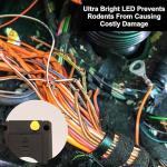 Rid A Rat Model RC-4, Designed for Use in Vehicle Engines, RVs, BBQs, Boats to Defend Against Rats, Mice, and Any Other Rodent Invaders. Using Strobing LED's, Two AA Batteries, and Magnetic Mounting.