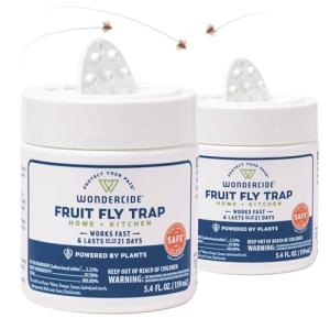 Wondercide - Fruit Fly Traps for Indoors - Fruit Fly Killer - Pet and People Safe - Made in USA & Plant Based - 5.4 oz - 2 Pack