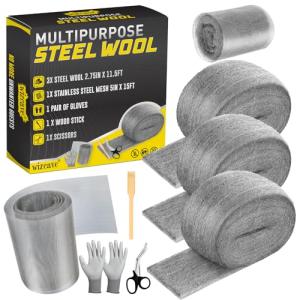 Wizcave Mice Control Steel Wool and Accessories Set