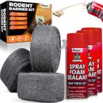 Rodent Barrier Kit with Steel Wool and Foam