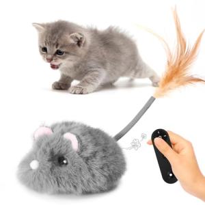 Interactive Rechargeable Cat Mouse Toy with Remote