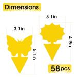 58 Pcs Non-Toxic Yellow Sticky Insect Traps