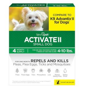 TevraPet Activate II Flea and Tick Drops for Small Dogs