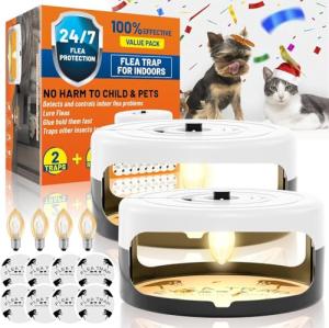 Odorless Indoor Flea Traps - 2 Pack