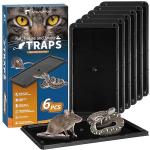 LULUCATCH Mouse Traps, 6 Pack Large Glue Traps Mouse Traps Indoor for Home, Pre-Baited Non-Toxic Bulk Glue Boards for Mice, Snakes, Rat, Cockroaches & Spiders, Pet Safe Pest Control