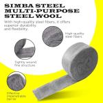 2 Pack SIMBA Steel Wool for Mice Control 3" x 12ft and Scissors & Gloves, Hole and Gap Filler, Protect Home, Garage, Pipeline, Vent, 2pc 3x12ft+Sci+Glo