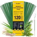 BugBai® Mosquito Repellent Outdoor Patio 120 PCS, Citronella Oil Mosquito Incense Sticks Indoor Home Pet Family Safe, Natural Plant-Based Bug Insect Barrier for Yard Garden Lawn Camping Fishing
