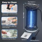 YISSVIC Bug Zapper Outdoor Indoor Waterproof Electric Mosquito Lamp Fly Zapper Killer Effective 4200V Plug in for Home Patio Office Courtyard (One-Light Control Bug Zapper)