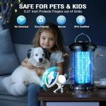 CACULE Bug Zapper Outdoor Mosquito Repellent Outdoor Patio Insect Zapper 4200V Indoor Fly Trap Bug Repellent Mosquito Trap Killer for Home, Patio, and Backyard, CA-Blue B4
