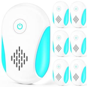 [2025 Upgraded] Ultrasonic Insect & Pest Indoor Repeller, Electronic Plug-in Control Repellent for Roach, Mouse, Rodent, Bugs, Mosquito, Mice, Ant, Spider, 2 Mode Switching (6 Pack)