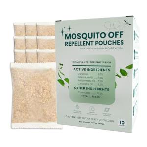 Mosquito Repellent Outdoor Patio Indoor Plant-Based Mosquito Deterrent Pouches 10 Pouches Long-Lasting Mosquito Control for Home Camping Hiking