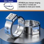 50 Pack 1/2 Inch Stainless Steel PEX Clamps