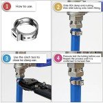 50 Pack 1/2 Inch Stainless Steel PEX Clamps