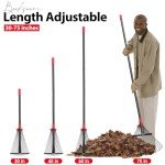 Adjustable Metal Leaf Rake with Collapsible Head