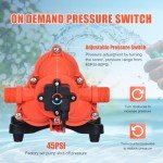 12V On-Demand RV Water Pressure Pump 3.5GPM
