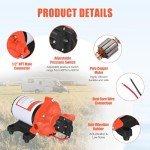 12V On-Demand RV Water Pressure Pump 3.5GPM