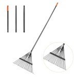 Adjustable High-Carbon Steel Leaf Rake for Gardens
