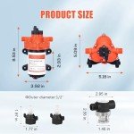 12V On-Demand RV Water Pressure Pump 3.5GPM