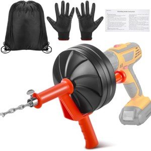 50 Feet Drain Snake Auger with Drill Attachment