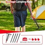 Adjustable Metal Leaf Rake with Collapsible Head