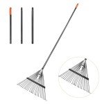 Daxguard Adjustable High-Carbon Steel Leaf Rake
