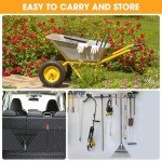 Adjustable High-Carbon Steel Leaf Rake for Gardens