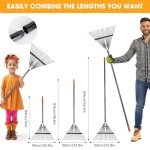 Daxguard Adjustable High-Carbon Steel Leaf Rake